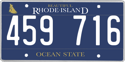 RI license plate 459716