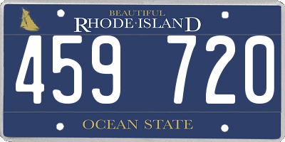RI license plate 459720