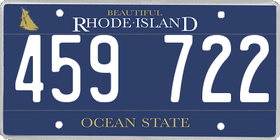 RI license plate 459722