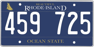 RI license plate 459725