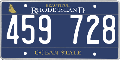 RI license plate 459728
