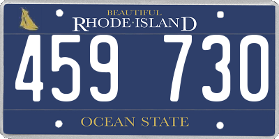 RI license plate 459730
