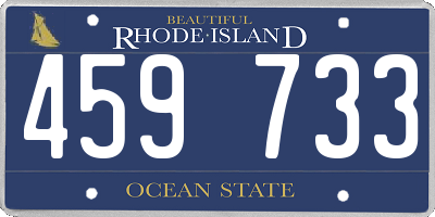 RI license plate 459733
