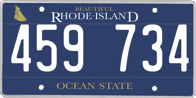 RI license plate 459734