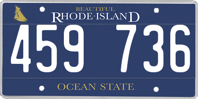 RI license plate 459736