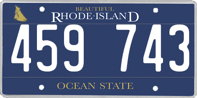RI license plate 459743