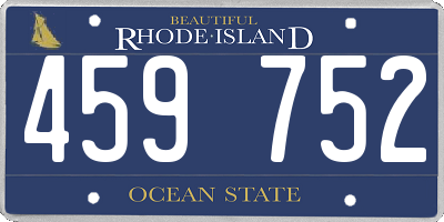 RI license plate 459752