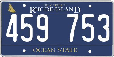RI license plate 459753