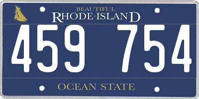 RI license plate 459754