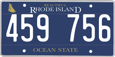 RI license plate 459756