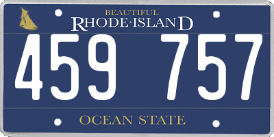 RI license plate 459757