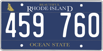 RI license plate 459760