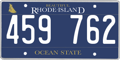 RI license plate 459762