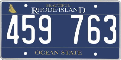 RI license plate 459763