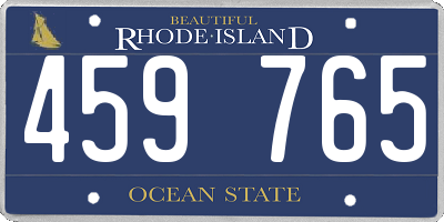 RI license plate 459765