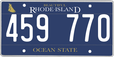 RI license plate 459770