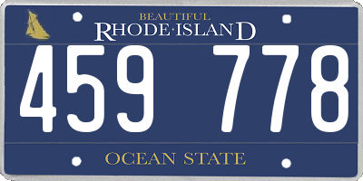 RI license plate 459778