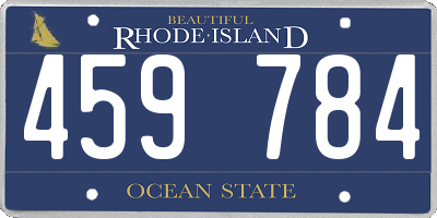 RI license plate 459784