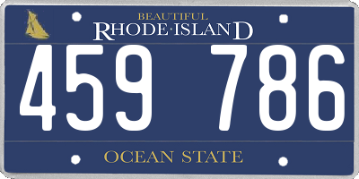 RI license plate 459786