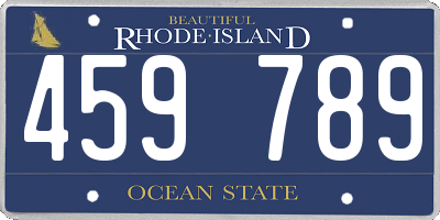 RI license plate 459789