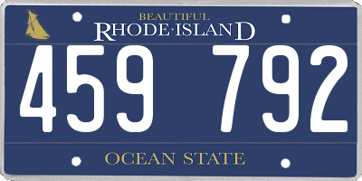 RI license plate 459792