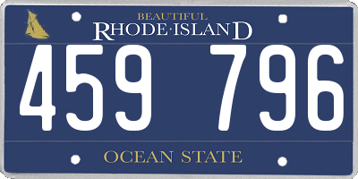 RI license plate 459796