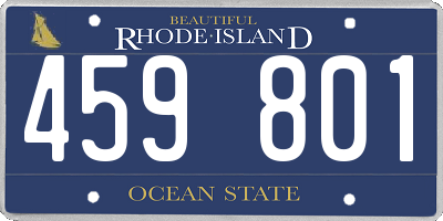RI license plate 459801