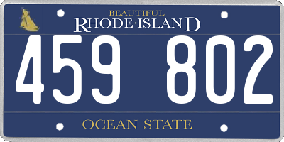 RI license plate 459802