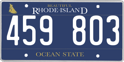 RI license plate 459803