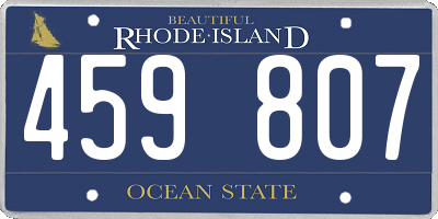 RI license plate 459807