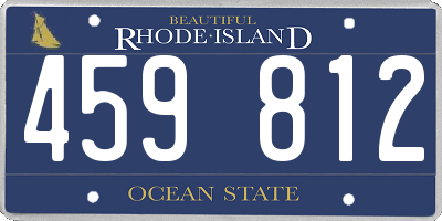 RI license plate 459812