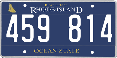 RI license plate 459814