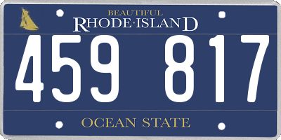 RI license plate 459817