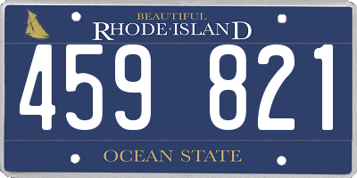 RI license plate 459821