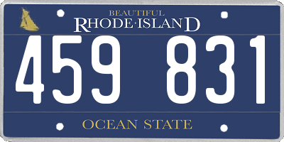 RI license plate 459831