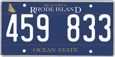 RI license plate 459833