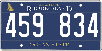 RI license plate 459834