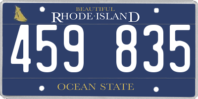 RI license plate 459835