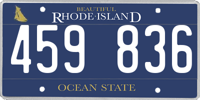RI license plate 459836