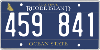 RI license plate 459841