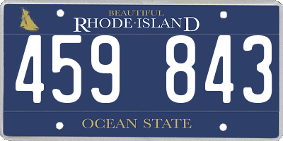 RI license plate 459843