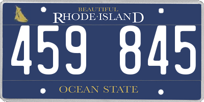 RI license plate 459845
