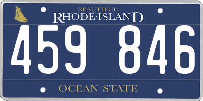 RI license plate 459846