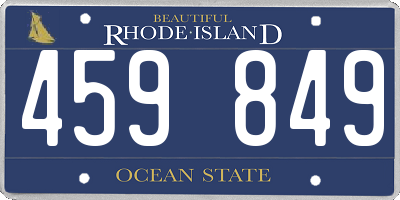 RI license plate 459849