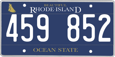 RI license plate 459852