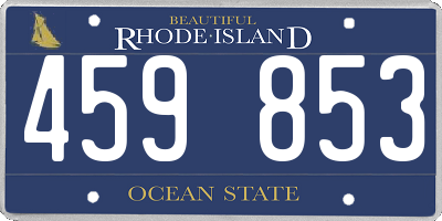 RI license plate 459853