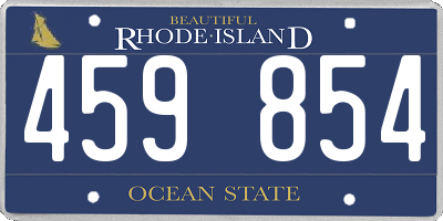 RI license plate 459854