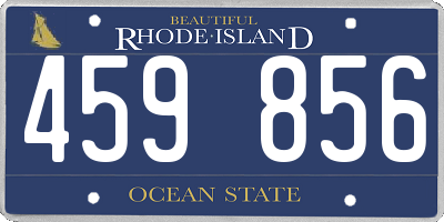 RI license plate 459856