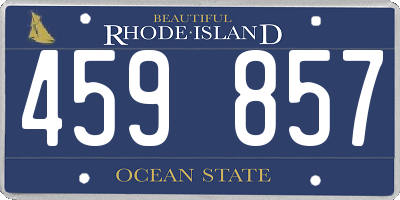 RI license plate 459857