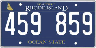 RI license plate 459859